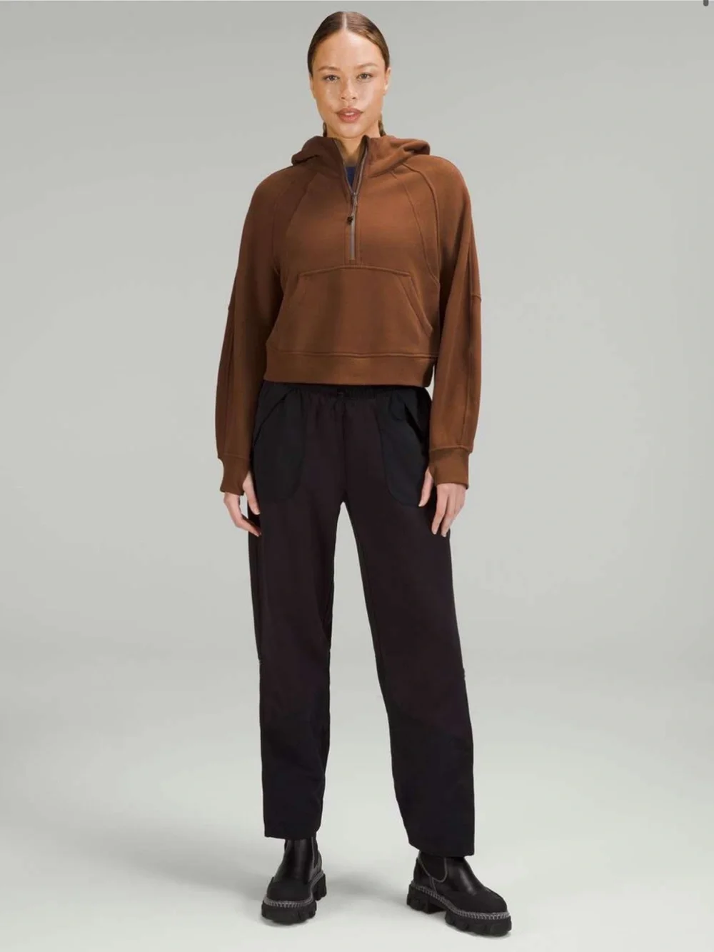 Lululemon Scuba Oversized Half-Zip Hoodie Roasted Brown W3DM4S *flaw* M/L